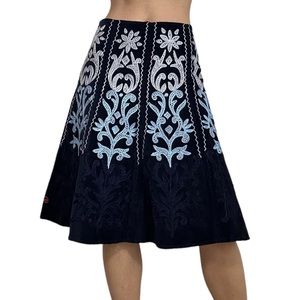 Guess vintage embroidery blue skirt